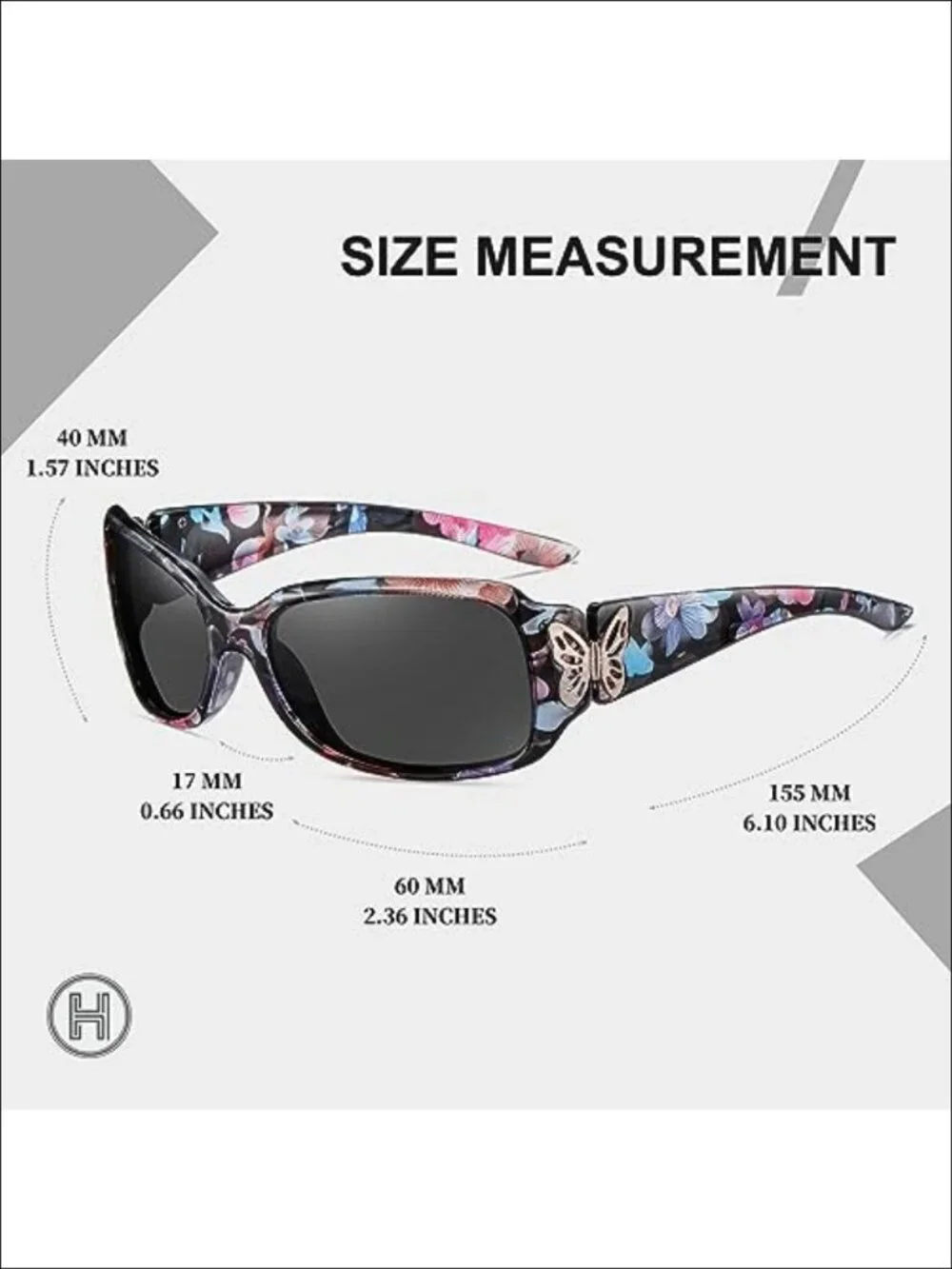 Polarized Butterfly Sunglasses UV400 Full Frame Wrap Around Oversized